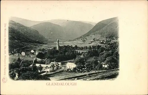 Ak Glendalough Co. Wicklow Irland, Gesamtansicht