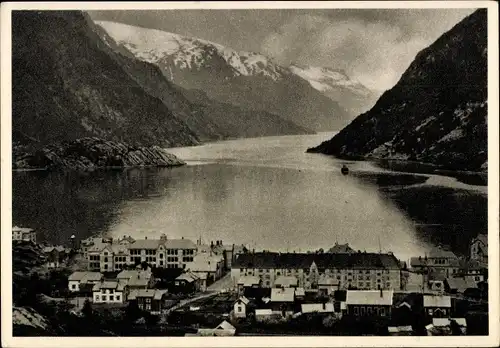 Ak Odda Hardanger Norwegen, Gesamtansicht