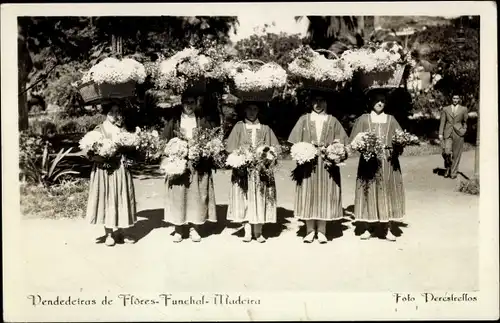 Ak Funchal Insel Madeira Portugal, Vendedeiras de Flores