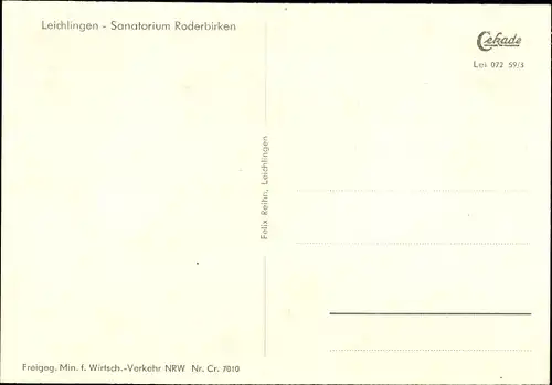 Ak Roderbirken Leichlingen im Rheinland, Fliegeraufnahme, Sanatorium Roderbirken