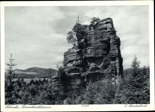 Ak Schierke Wernigerode am Harz, Feuersteinklippe