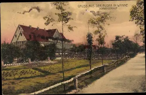 Ak Wanne Herne im Ruhrgebiet, Schweizerhof, Flora