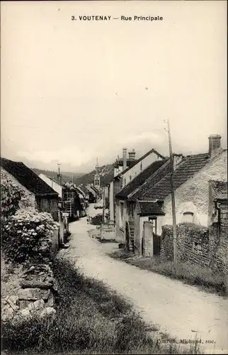 Ak Voutenay Yonne, Rue Principale