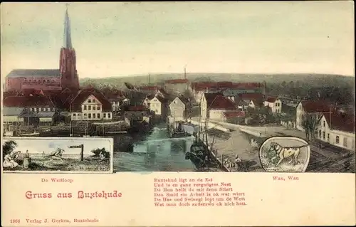 Ak Buxtehude in Niedersachsen, De Wettloop, Totale, Hund