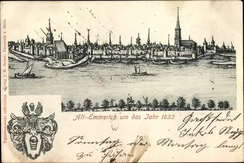 Wappen Litho Emmerich am Niederrhein, Panorama, 1633