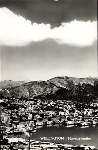 Ak Wellington Neuseeland, Panorama, Hafen