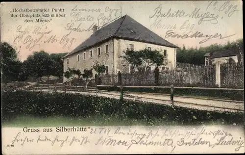 Ak Silberhütte Bärnau in der Oberpfalz, Partie an einem Wohnhaus