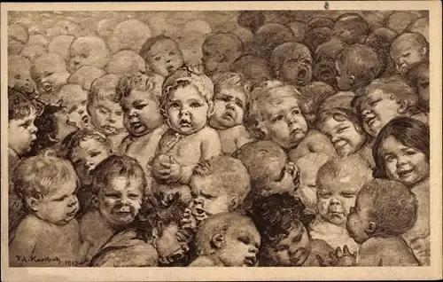 Künstler Ak Kaulbach, Friedrich August, Deutschlands Zukunft, Säuglingsschutz, Kleinkinderschutz