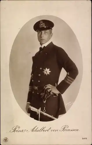 Ak Prinz Adalbert von Preußen, Portrait in Marineuniform