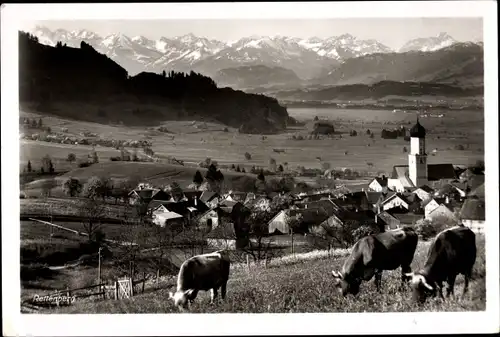 Ak Rettenberg im Allgäu, Panorama, Kühe