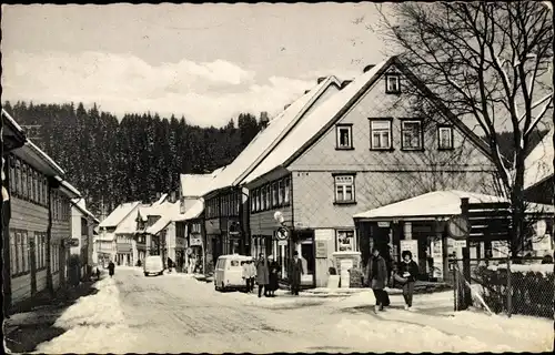 Ak Altenau Clausthal Zellerfeld im Oberharz, Straße, Geschäfte