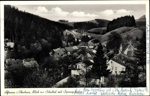 Ak Altenau Clausthal Zellerfeld im Oberharz, Schultal, Sprungschanze