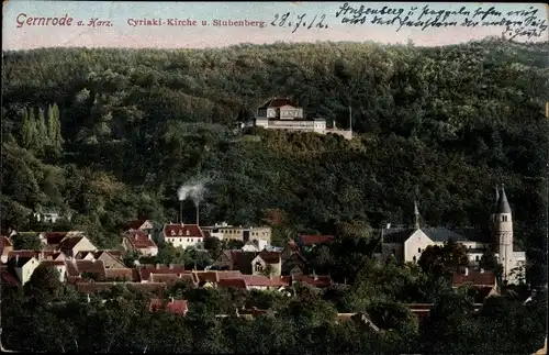 Ak Gernrode Quedlinburg im Harz, Cyriaki Kirche, Stubenberg