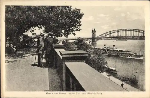 Ak Bonn am Rhein, Alter Zoll, Rheinbrücke