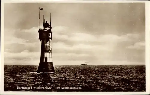 Ak Wilhelmshaven in Niedersachsen, Rote Sandleuchtturm