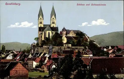 Ak Quedlinburg im Harz, Schloss, Schlosskirche