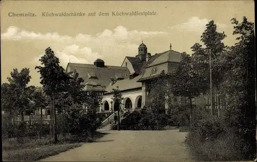 Ak Chemnitz in Sachsen, Küchwaldschänke, Küchwaldfestplatz