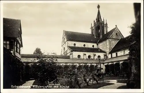Ak Bebenhausen Tübingen, Klostergarten, Kirche