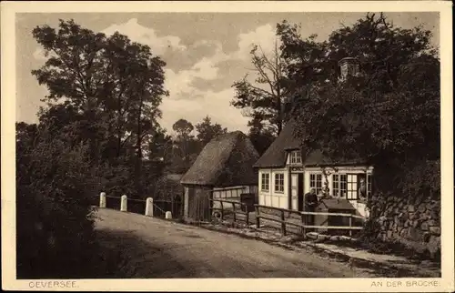 Ak Oeversee in Schleswig Holstein, An der Brücke