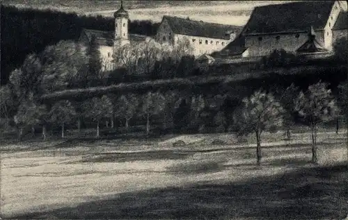 Künstler Ak Beuron Württemberg, Kloster von Westen, Wald