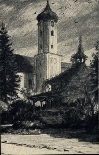 Künstler Ak Beuron Württemberg, Klostergarten