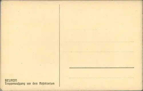 Künstler Ak Beuron Württemberg, Mönch am Treppenaufgang vor dem Refektorium