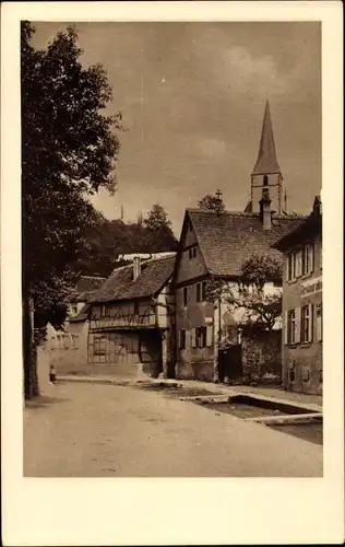 Ak Auerbach Bensheim an der Bergstraße Hessen, Kirche, Straße