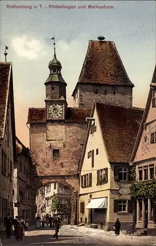 Ak Rothenburg ob der Tauber Mittelfranken, Röderbogen, Markusturm