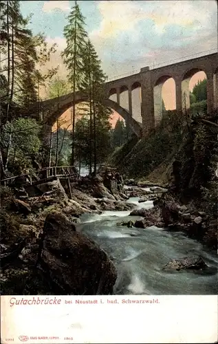 Ak Titisee Neustadt im Breisgau Hochschwarzwald, Gutachbrücke