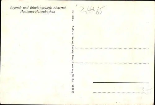 Ak Hamburg Wandsbek Hohenbuchen, Jugend- und Erholungsheim Alstertal