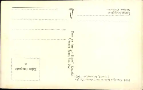 Ak Königin Juliana der Niederlande mit Tochter Marijke, Utrecht 1948