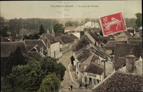 Ak Villiers Saint Benoit Yonne, Vue prise du Clocher