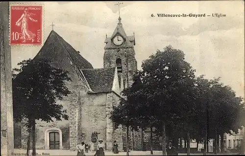 Ak Villeneuve la Guyard Yonne, Eglise