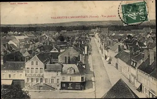 Ak Villeneuve l'Archevêque Yonne, Vue generale