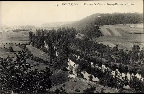 Ak Voutenay Yonne, Vue sur la Cure, Sermizelles