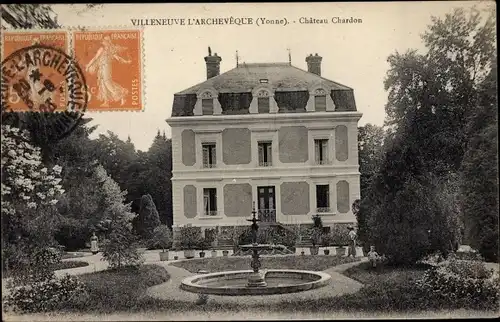 Ak Villeneuve l'Archevêque Yonne, Chateau Chardon