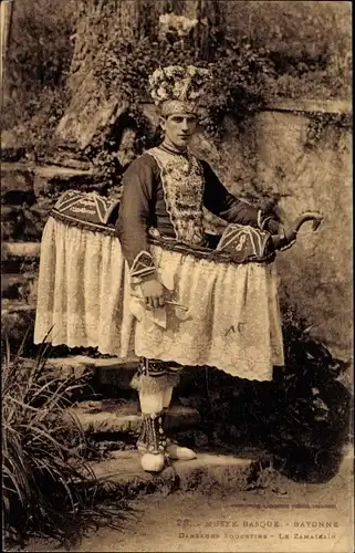 Ak Bayonne Pyrénées Atlantiques, Danseurs Souletins, Type Basque