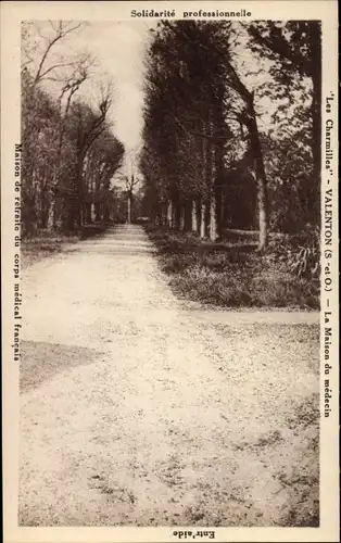 Ak Valenton Val de Marne, Les Charmilles, La Maison du medecin, Allee, Bäume