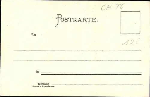 Passepartout Künstler Litho Biese, C., Kt. Thurgau, Romanshorn, Blick auf den Säntis, Bootsstation