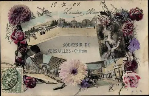 Ak Versailles Yvelines, Le Chateau, Blumen, Souvenir