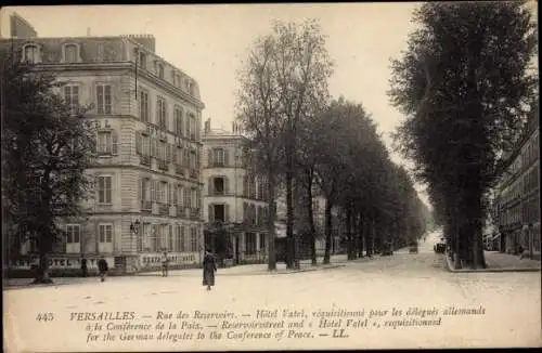 Ak Versailles Yvelines, Rue des Reservoirs, Hotel Vatel