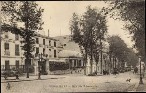 Ak Versailles Yvelines, Rue des Reservoirs, Hotel des Reservoirs