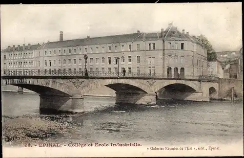 Ak Épinal Lothringen Vosges, College et Ecole Industrielle