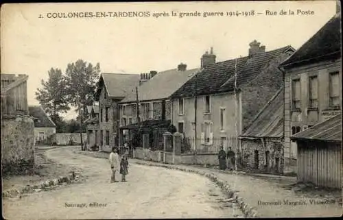 Ak Coulonges en Tardenois Aisne, Rue de la Poste