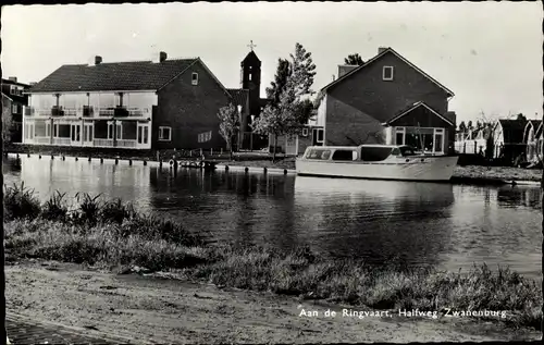 Ak Halfweg Zwanenburg Nordholland, Aan de Ringvaart