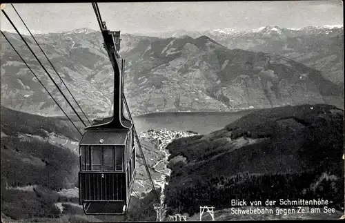 Ak Zell am See in Salzburg, Schmittenhöhe, Schwebebahn, Seilbahn, Blick auf den Ort