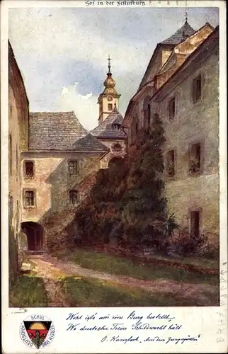Künstler Ak Sankt Lorenzen am Wechsel Steiermark, Hof in der Festenburg, Deutscher Schulverein 2 141