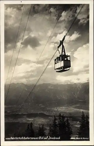 Ak Innsbruck in Tirol, Patscherkofelbahn, Blick auf den Ort, Seilbahn