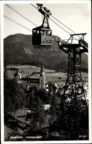 Ak Mariazell Steiermark, Seilbahn, Blick auf den Ort