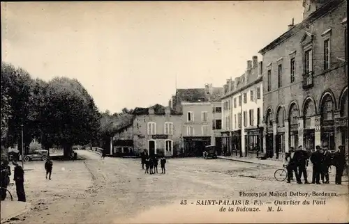 Ak Saint Palais Pyrénées Atlantiques, Quartier du Pont de la Bidouze